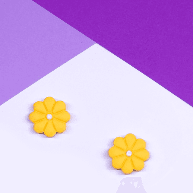 Yellow Flower Studs