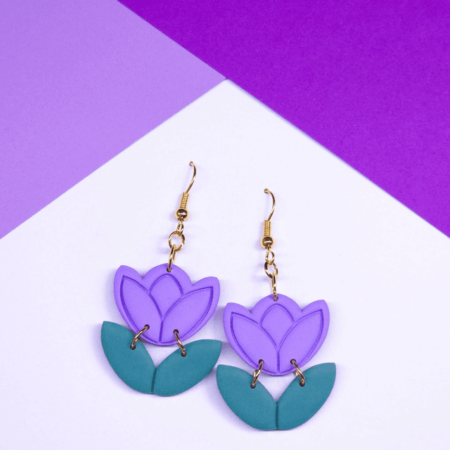 Purple Tulip Dangles